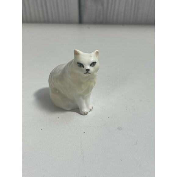 None Other - Vintage Miniature All White Cat Kitten Ceramic